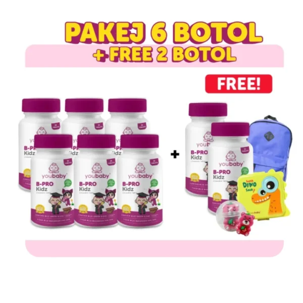 BPRO30 6 Botol Free 2 Botol + 1 School Bag + 1 Lunch Box