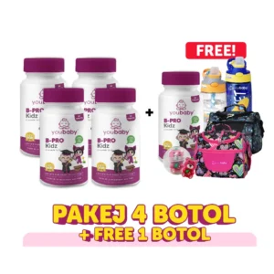 BPRO30 4 Botol Free 1 Botol + Free Lunch Bag + Free Youbaby Drink Bottle